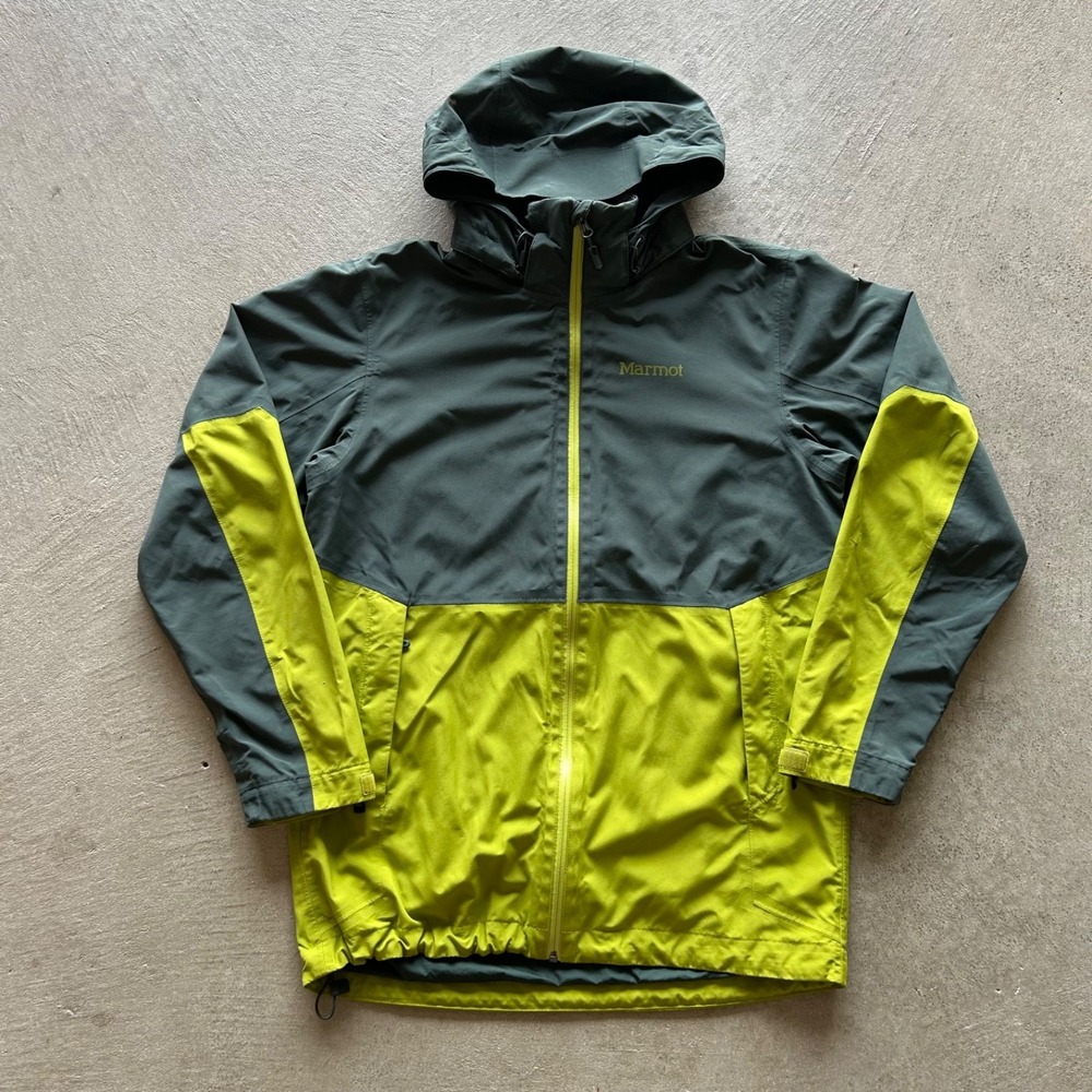 Marmot Featherless Component Jacket Mens Medium Green Two Tone 3 in 1 Rain Shell